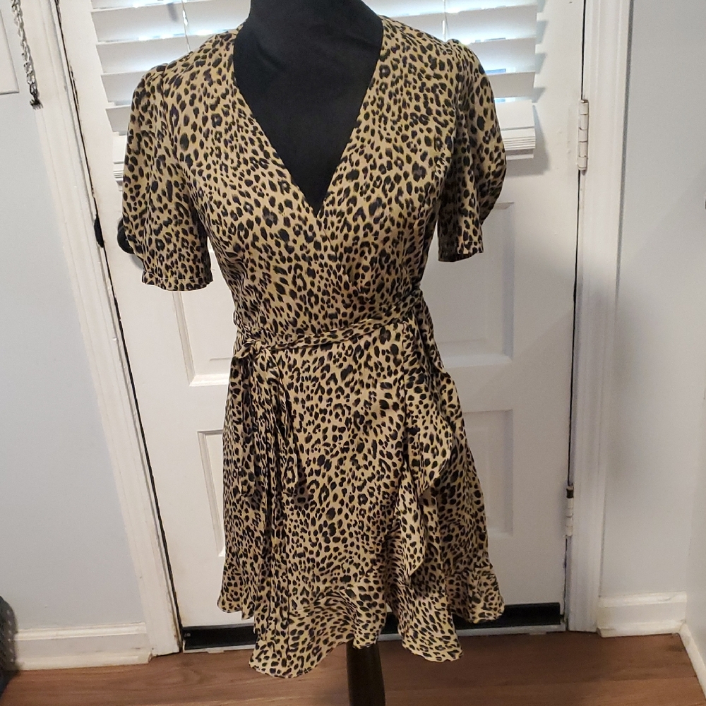 Blush Boutique Chic Leopard Print Wrap Dress